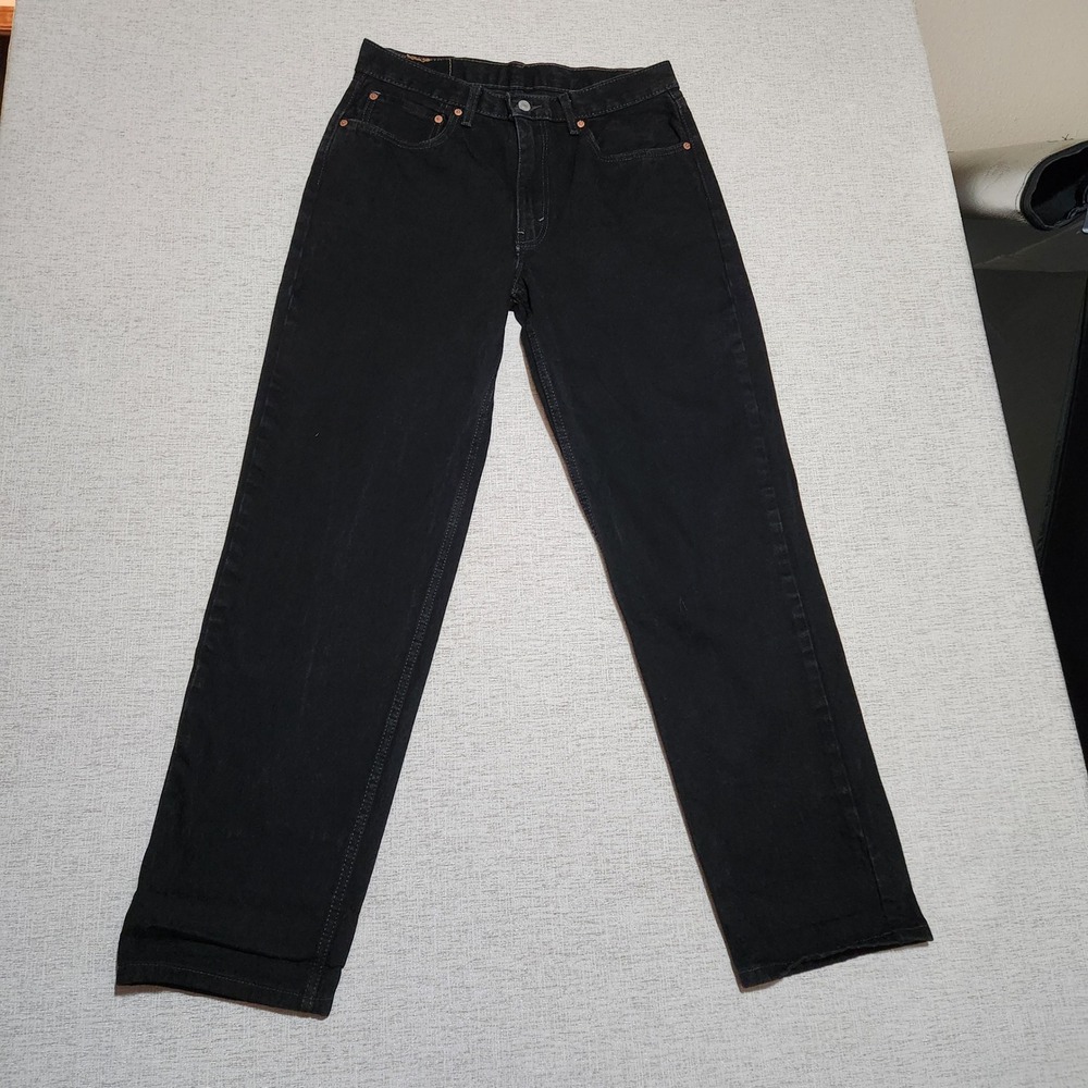 Levis 550 Relaxed Fit Jeans Mens 34x34 Black Straight Leg Denim 00550-0260